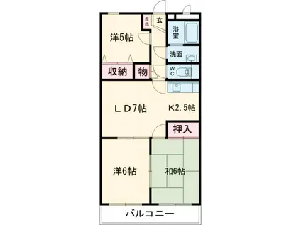 スマイルMI(3LDK/1階)の間取り写真