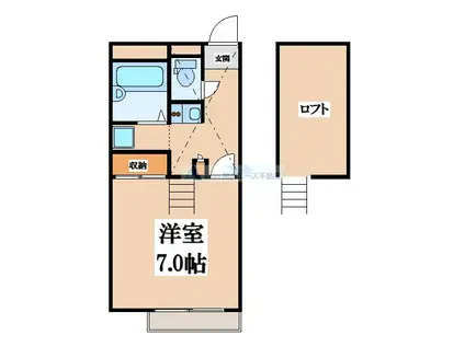 レオパレスソレイユII(1K/1階)の間取り写真