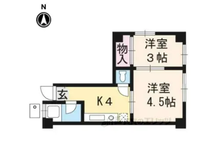 下川原小堀マンション(2DK/6階)の間取り写真