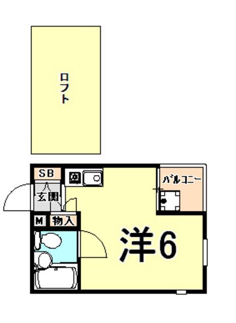 トクワⅠ(ワンルーム/2階)の間取り写真