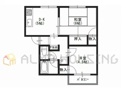 アストリア(2DK/2階)の間取り写真