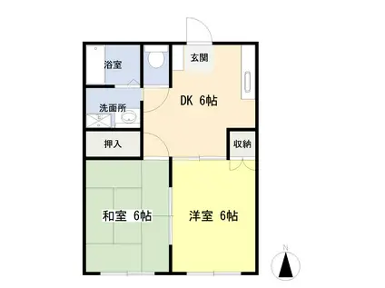 アメニティーハイム(2DK/1階)の間取り写真