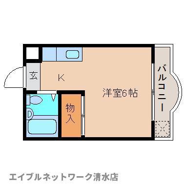 BEE HOUSE(ワンルーム/3階)の間取り写真