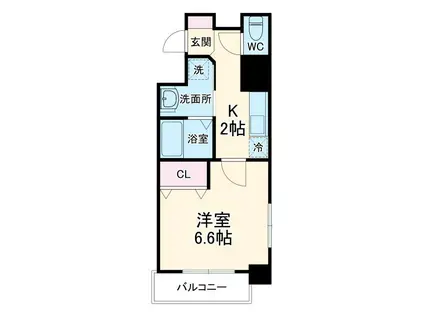 THE RESIDENCE SHIGAHONDORI(1K/8階)の間取り写真