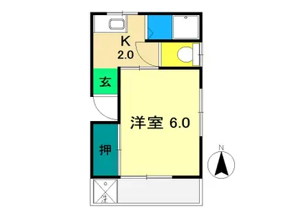 コーポラス若松(1K/1階)の間取り写真