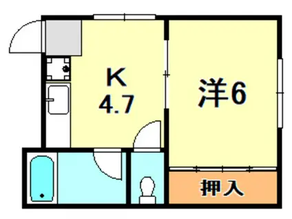 西本コーポラス(1K/2階)の間取り写真