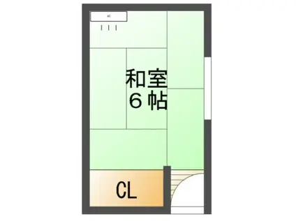 北羽沢アパート(ワンルーム/2階)の間取り写真