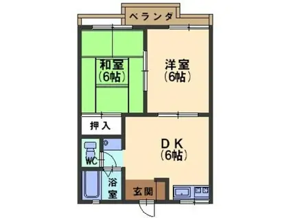 シェモア諸江(2DK/2階)の間取り写真