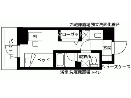 リビオセゾン亀有(ワンルーム/7階)の間取り写真