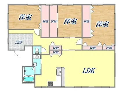 芦屋翠ヶ丘パークマンション(3LDK/8階)の間取り写真