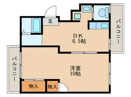 レックスTUBAKI第三ビル(1DK/1階)の間取り写真