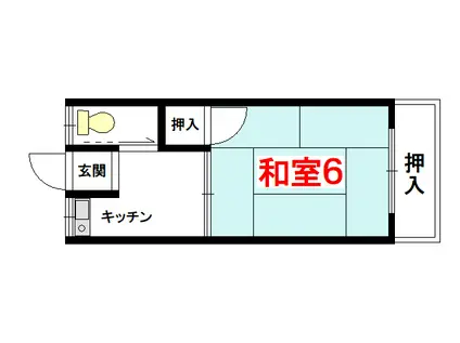 福田荘(1K/2階)の間取り写真