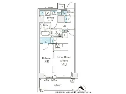 オーパスレジデンス南青山(1LDK/4階)の間取り写真