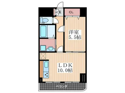 セレッソコート西原(1LDK/6階)の間取り写真