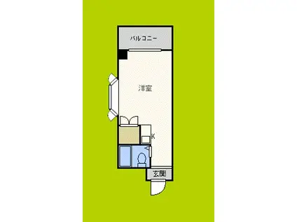 明和ハイツ南江口(ワンルーム/2階)の間取り写真