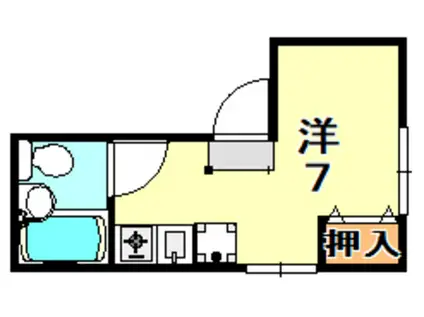 高羽ハイム(ワンルーム/2階)の間取り写真