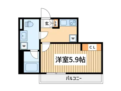 カインドネス鶴見小野(1K/2階)の間取り写真