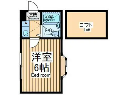 恭和コーポ西鶴間(1K/2階)の間取り写真