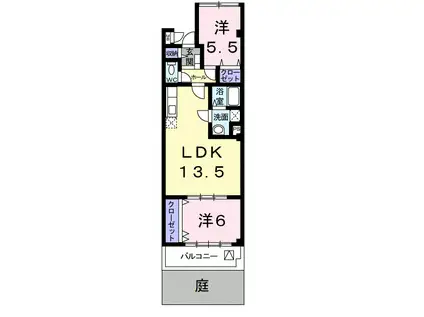 フロンティア21(2LDK/1階)の間取り写真