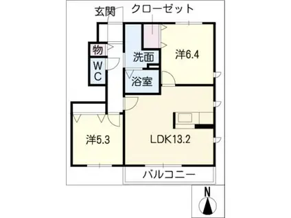 シャーメゾンJ(2LDK/1階)の間取り写真