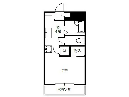 高崎マンション(ワンルーム/2階)の間取り写真