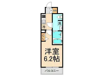 CREVISTA北綾瀬(1K/5階)の間取り写真