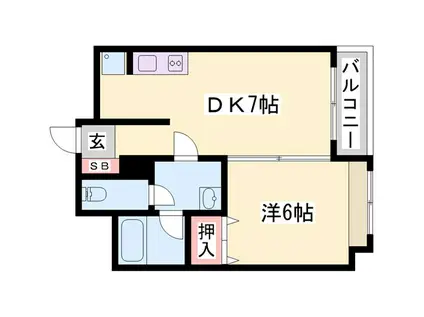 KEIマンション(1DK/4階)の間取り写真