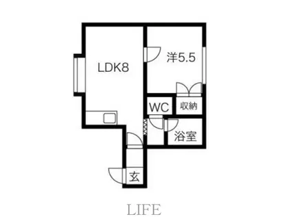 ルシーダ平和通(1LDK/2階)の間取り写真