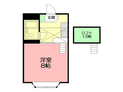 ベルピア伊勢原2(ワンルーム/1階)の間取り写真
