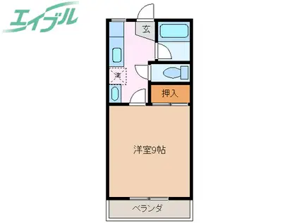 ハイツU-FO(1K/2階)の間取り写真