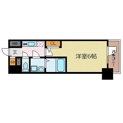 エスリード神戸レジデンス(1K/9階)の間取り写真