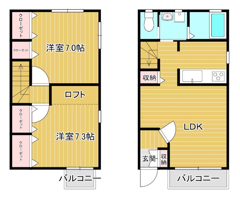 コート・ミディ(2LDK/1階)の間取り写真