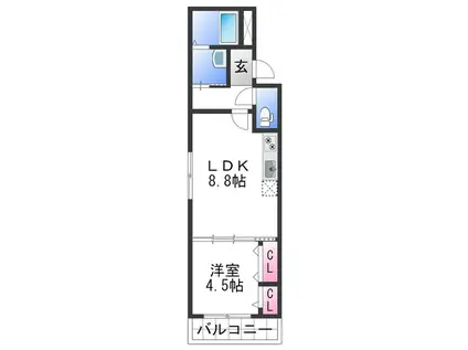 フジパレス城北II番館(1LDK/3階)の間取り写真
