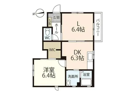 ヴィラシーンB棟(2DK/1階)の間取り写真