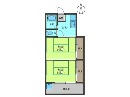 吉田ハイツ(2DK/2階)の間取り写真