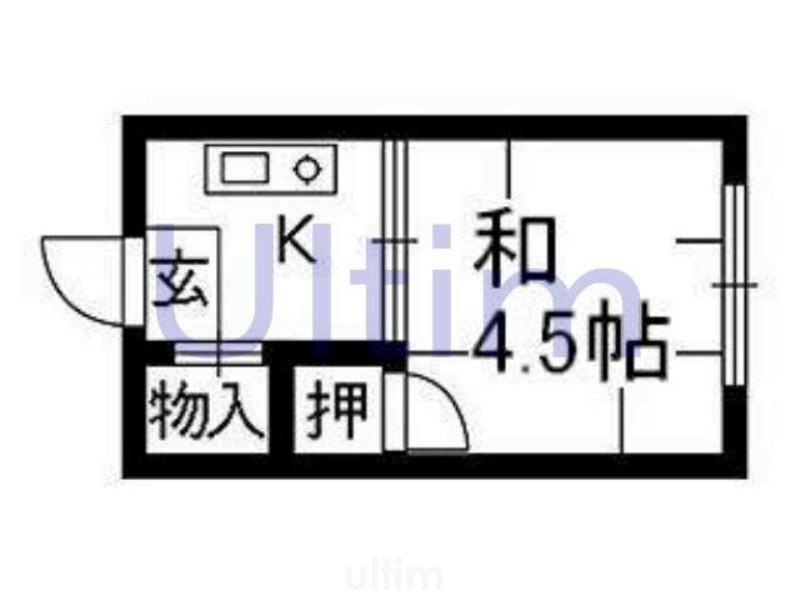 丹羽パンション(1K/3階)の間取り写真