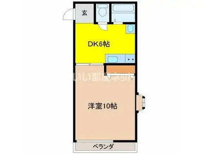 パルメディアS(1DK/1階)の間取り写真