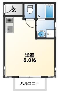 AMA西神戸(1K/1階)の間取り写真