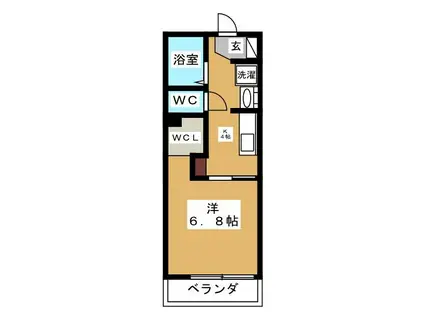 グリーンコーポ西大垣 A(1K/2階)の間取り写真