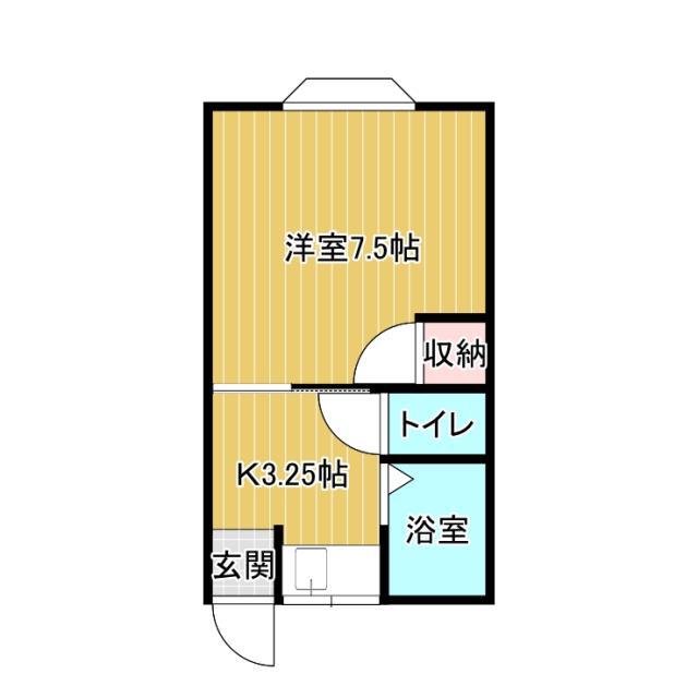 マインハイム(1K/1階)の間取り写真