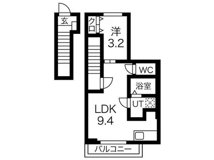 ROGER CONFORT III(1LDK/2階)の間取り写真