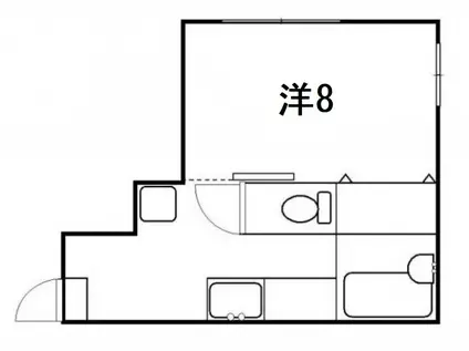 第35三共ハイツ(1K/3階)の間取り写真