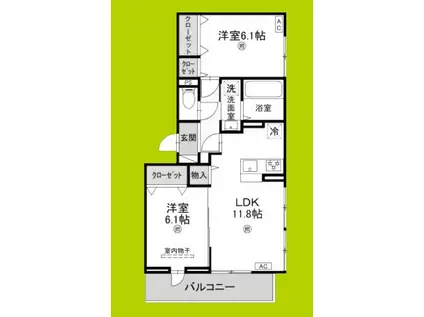 LAMAISON塚口(2LDK/3階)の間取り写真