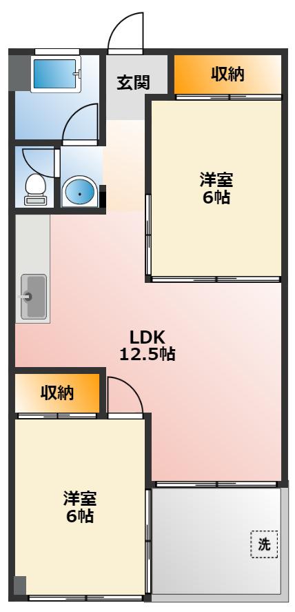 第一岐阜県ビル(2LDK/7階)の間取り写真