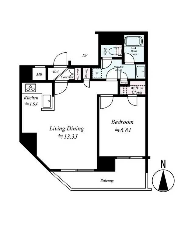 L-Flat入谷 9階階 間取り