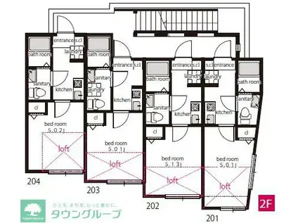 フォレストタウンY(1K/2階)の間取り写真