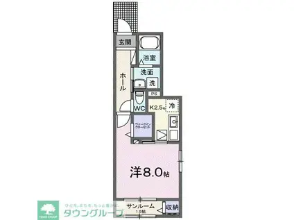 ラ・プロムナードIII(1K/1階)の間取り写真