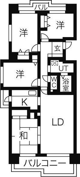 シンフォニアみなみが丘C棟(4LDK/6階)の間取り写真