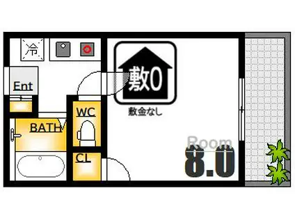 パーク朝日(1K/7階)の間取り写真