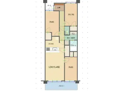 センチュリー宇都宮 壱番館(3LDK/16階)の間取り写真